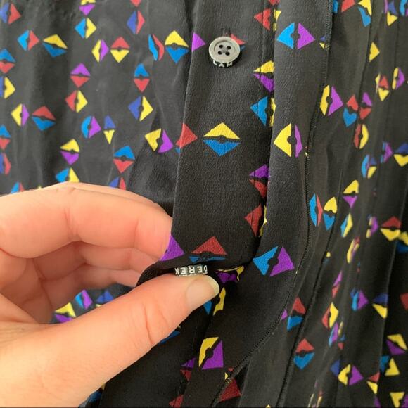 Derek Lam Geometric Black Cuneiform Top Blouse 6 - Picture 7 of 10